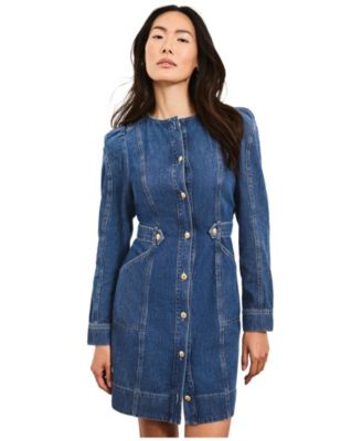 Women's Puff-Sleeve Denim Mini Dress