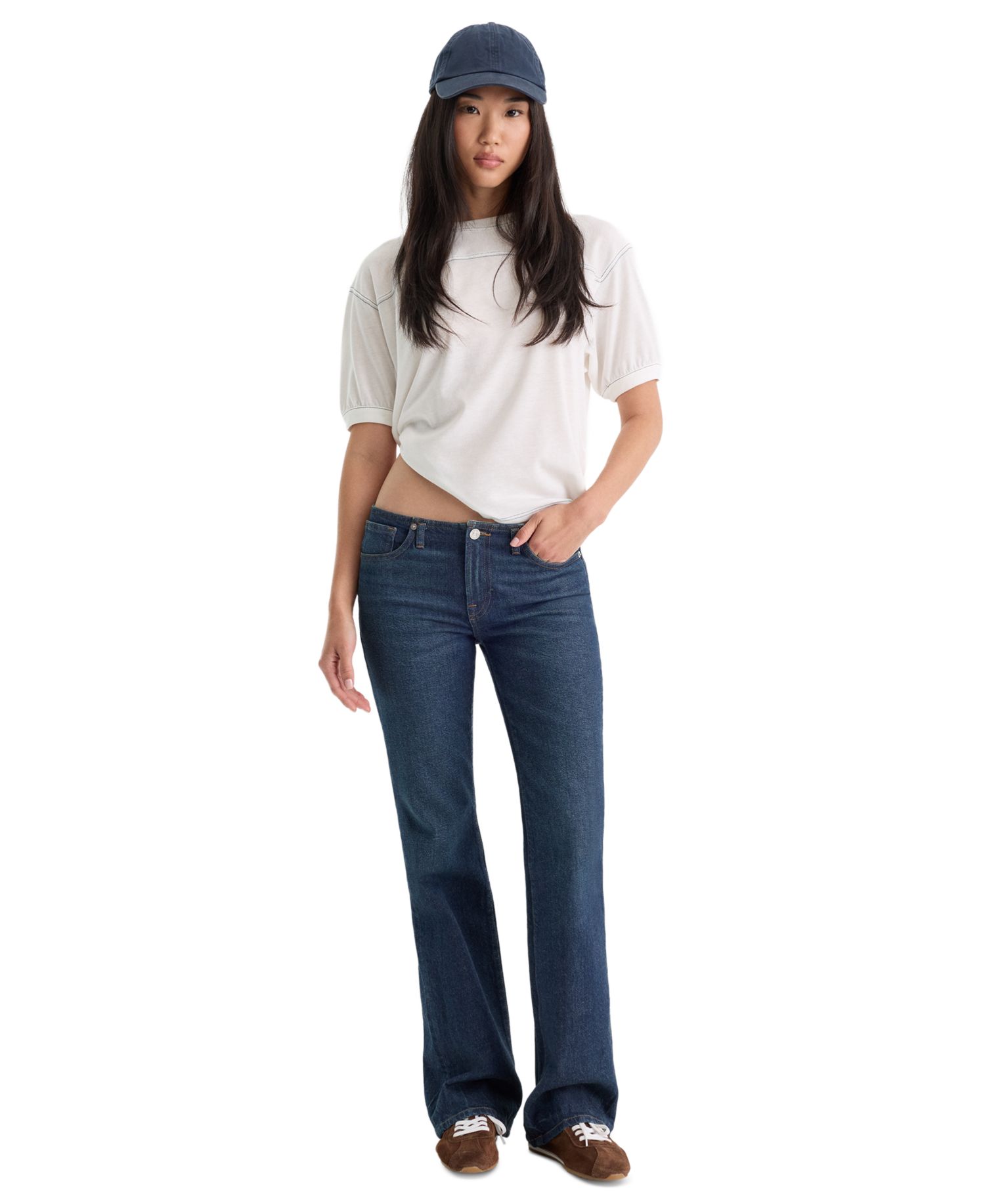 Women's Low-Rise Bootcut Ghost-Waistband Jeans