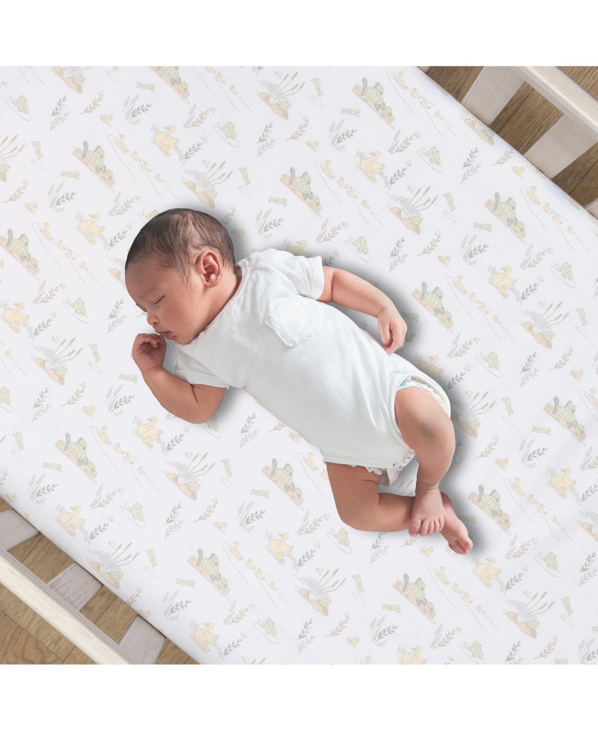 Lambs and Ivy Froggy and Friends Embroidered 3-Piece Baby Crib Bedding Set