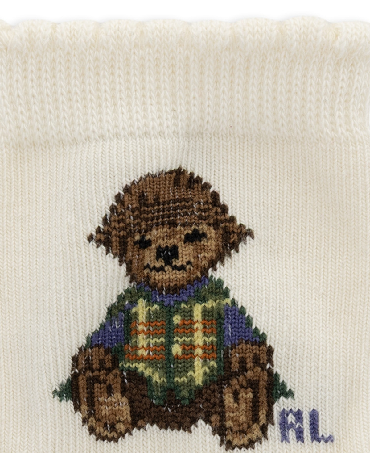 Polo Ralph Lauren Baby Girls' Polo Bear Plaid Fair Isle Crew Socks, 3-Pack