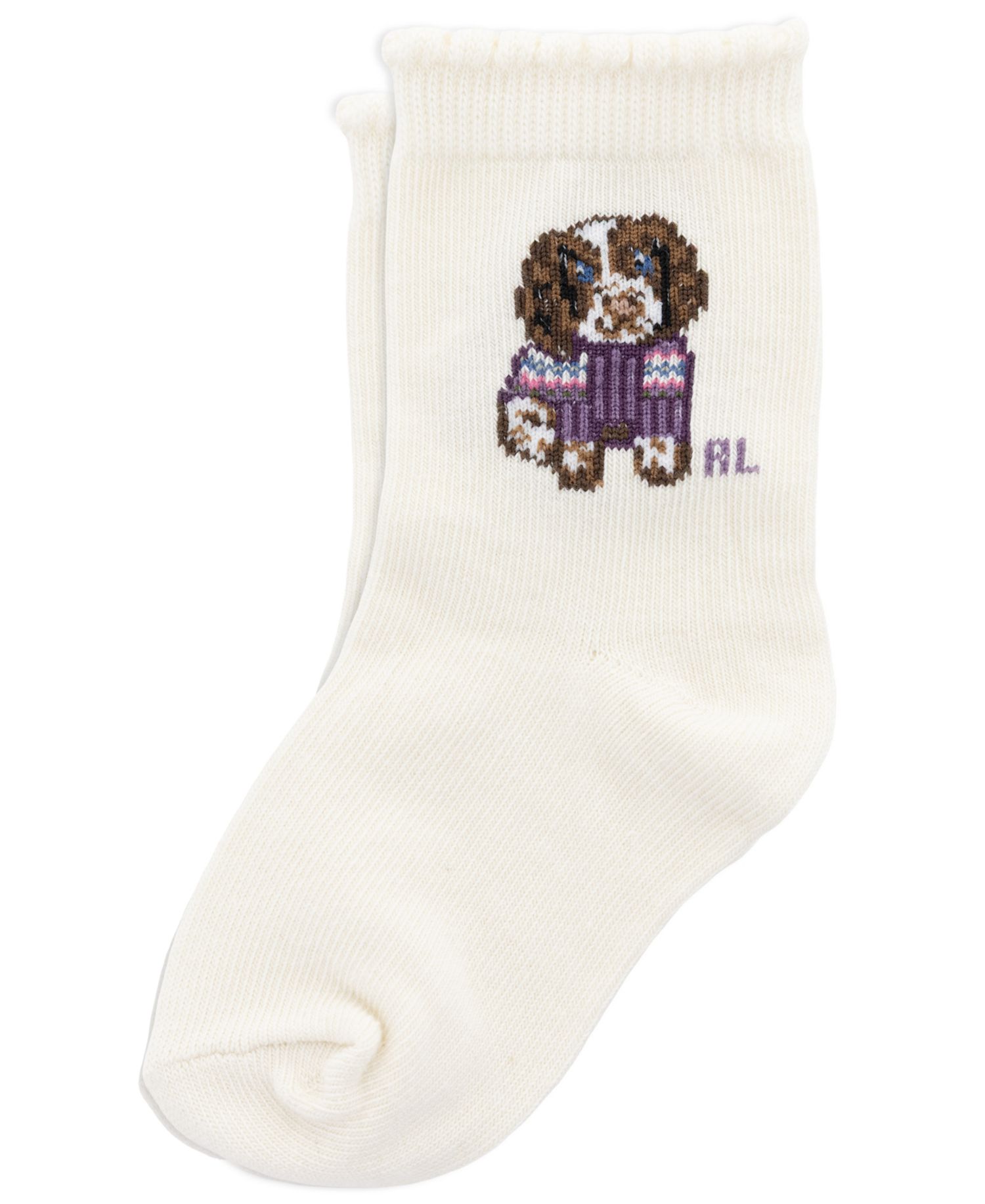 Baby Boys' Fair Isle Festive Dog Print Crew Socks, 3-Pack