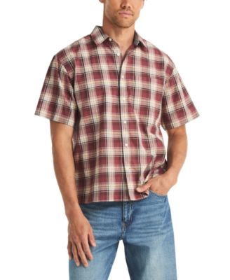 Men's Cotton Plaid Short-Sleeve Shirt