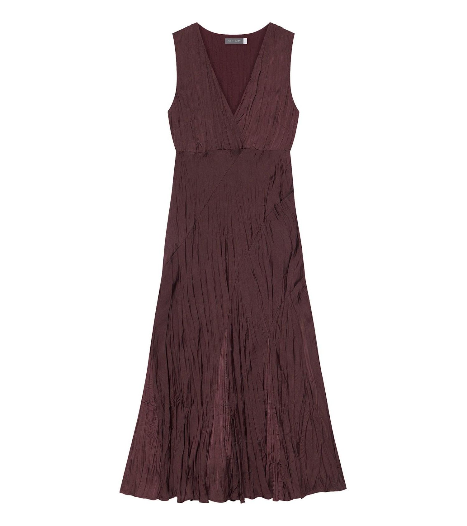 Women's Sleeveless V-Neck Crinkle Maxi Dress