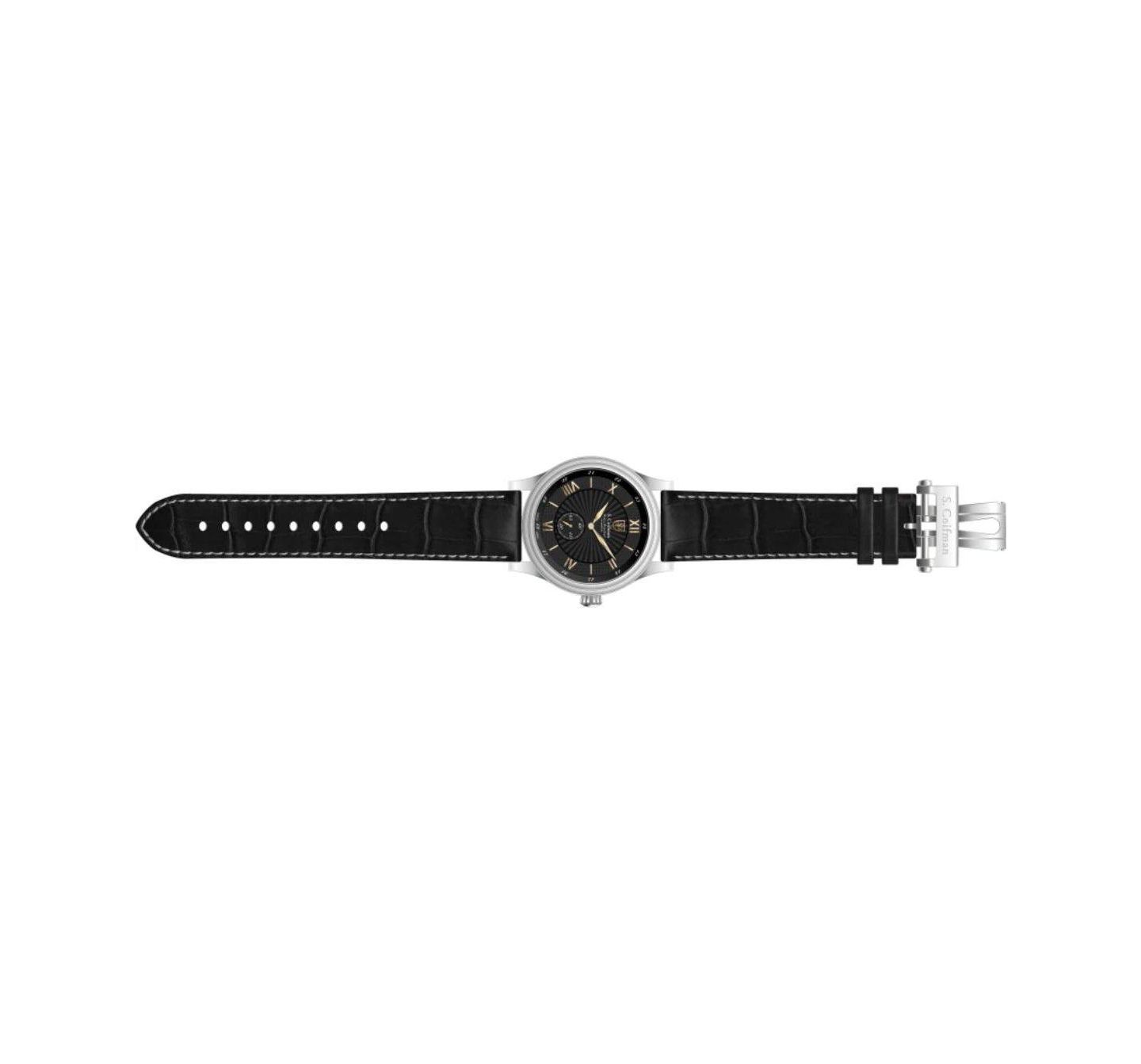 Мужские часы Invicta S.Coifman Heritage Chronograph Dial Leather Strap Watch, цвет: Чёрный — фото 3
