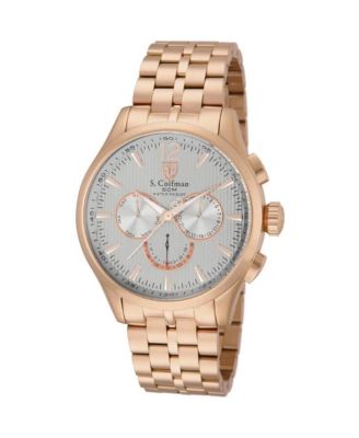 S.Coifman Men's Heritage Chronograph Dial Leather Strap Watch