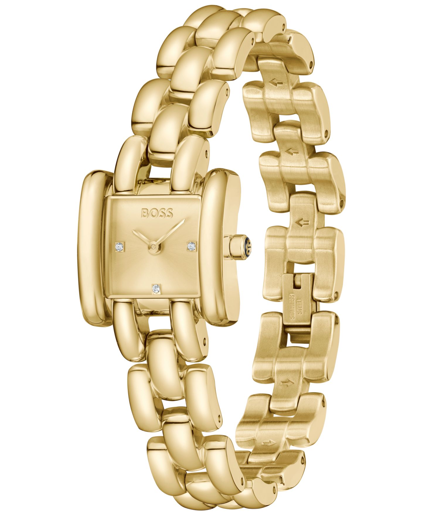Женские часы Hugo Boss Violet Quartz Ionic Plated Thin Gold Steel Watch 21mm — фото 2