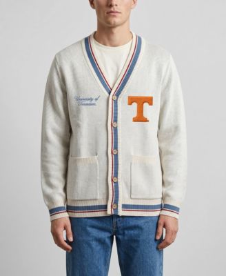 Men's and Women's Natural Tennessee Volunteers Americana Striped Full-Button Cardigan