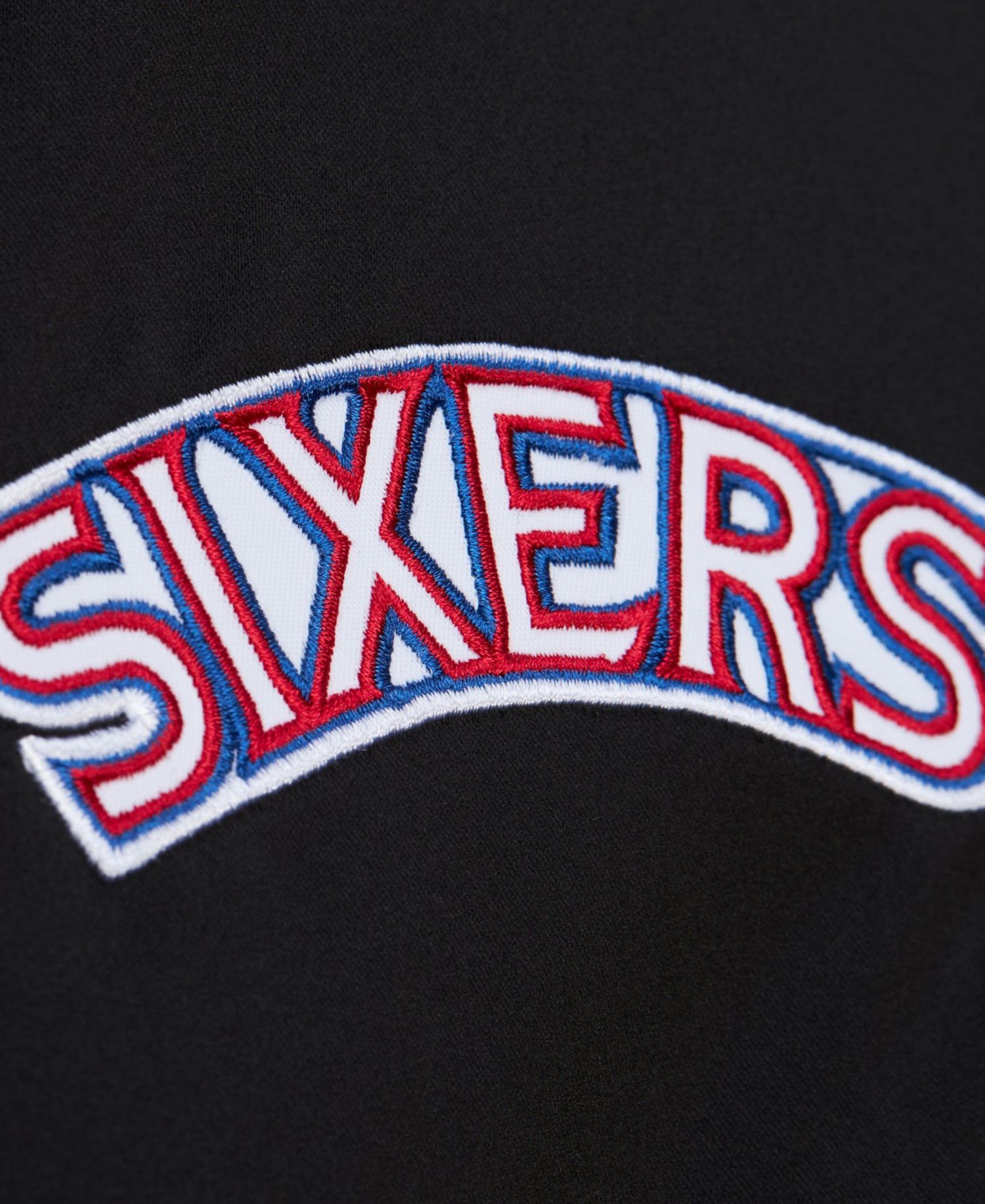 Men's Black Philadelphia 76ers Hardwood Classics Blackout Collection Satin Full-zip Jacket