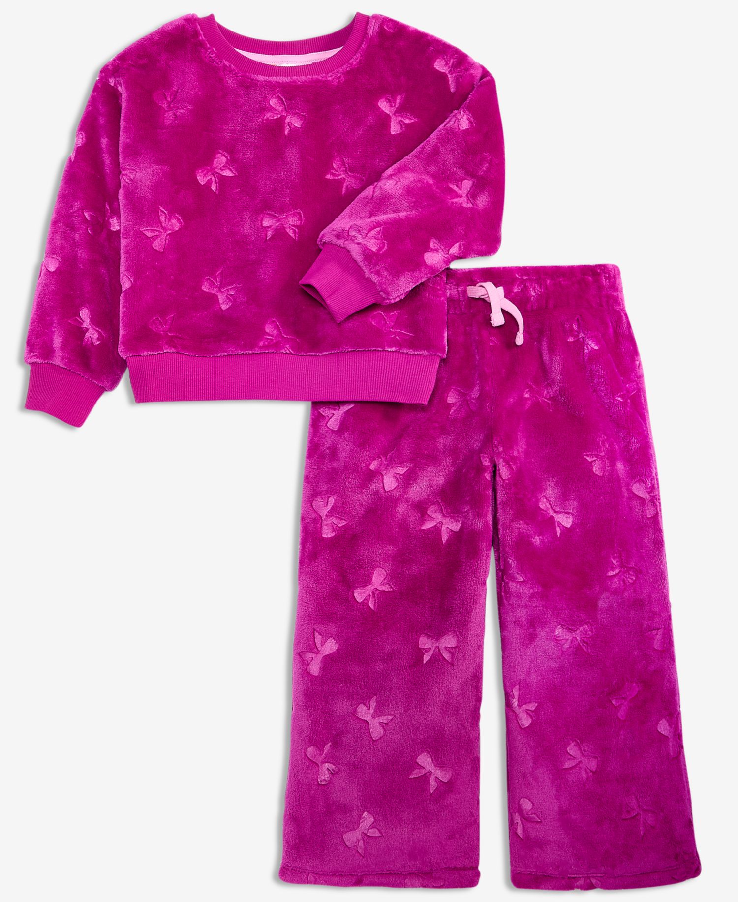 Toddler Girls' 12M-5T Long-Sleeve Crewneck Top and Pants, 2-Piece Set