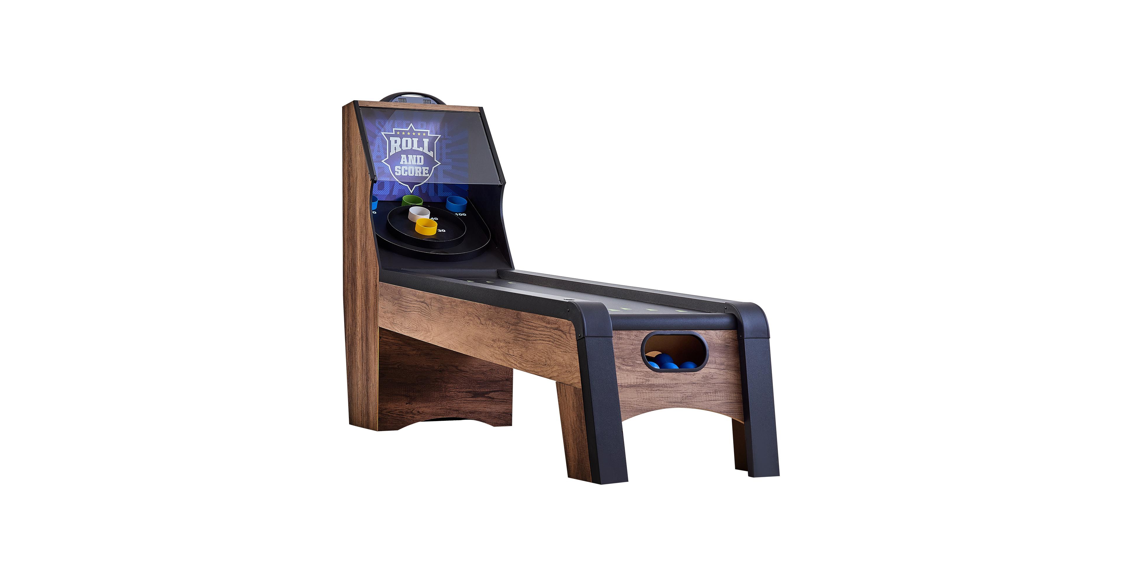 Sevorley 9 ft Roll and Score Skeeball Arcade Game Table, Indoor Machine with Led Electronic Scorer, Sound and Automatic Ball Return, 4 Balls Included