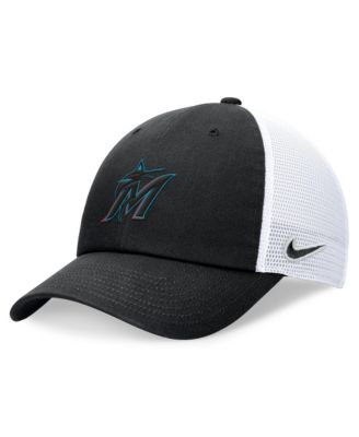 Men's Black Miami Marlins Club Trucker Adjustable Hat