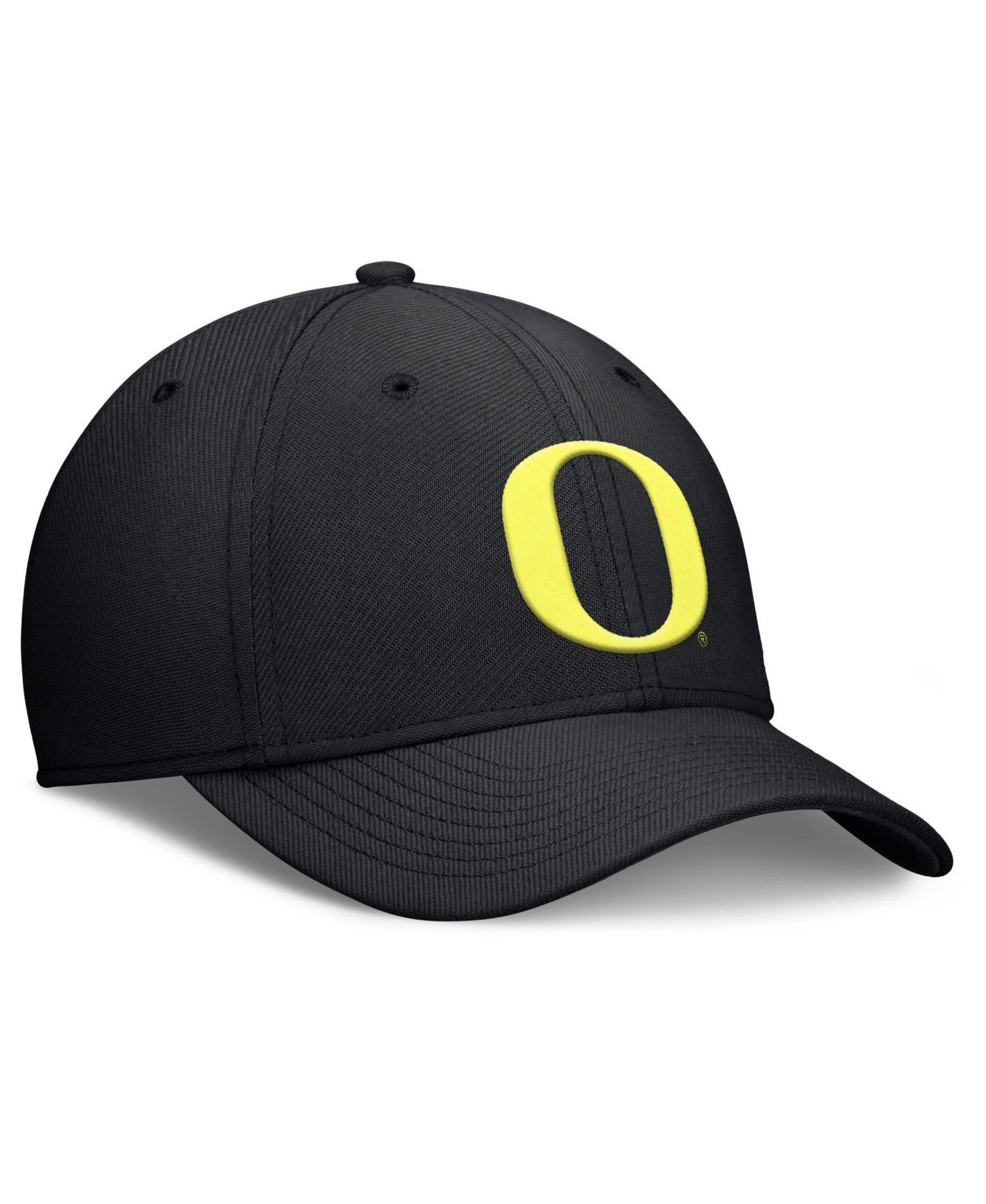 Men's Black Oregon Ducks Rise SwooshFlex Dri-FIT Hat