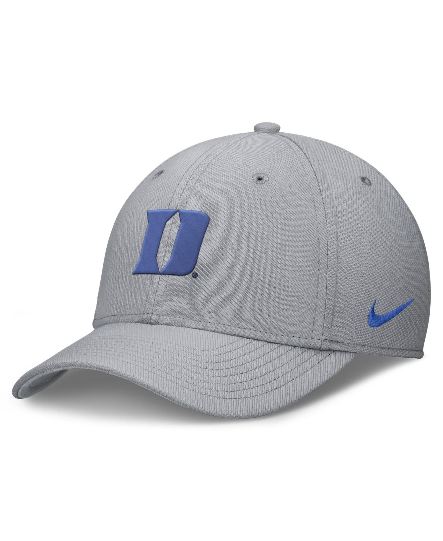 Men's Gray Duke Blue Devils Rise SwooshFlex Dri-FIT Hat
