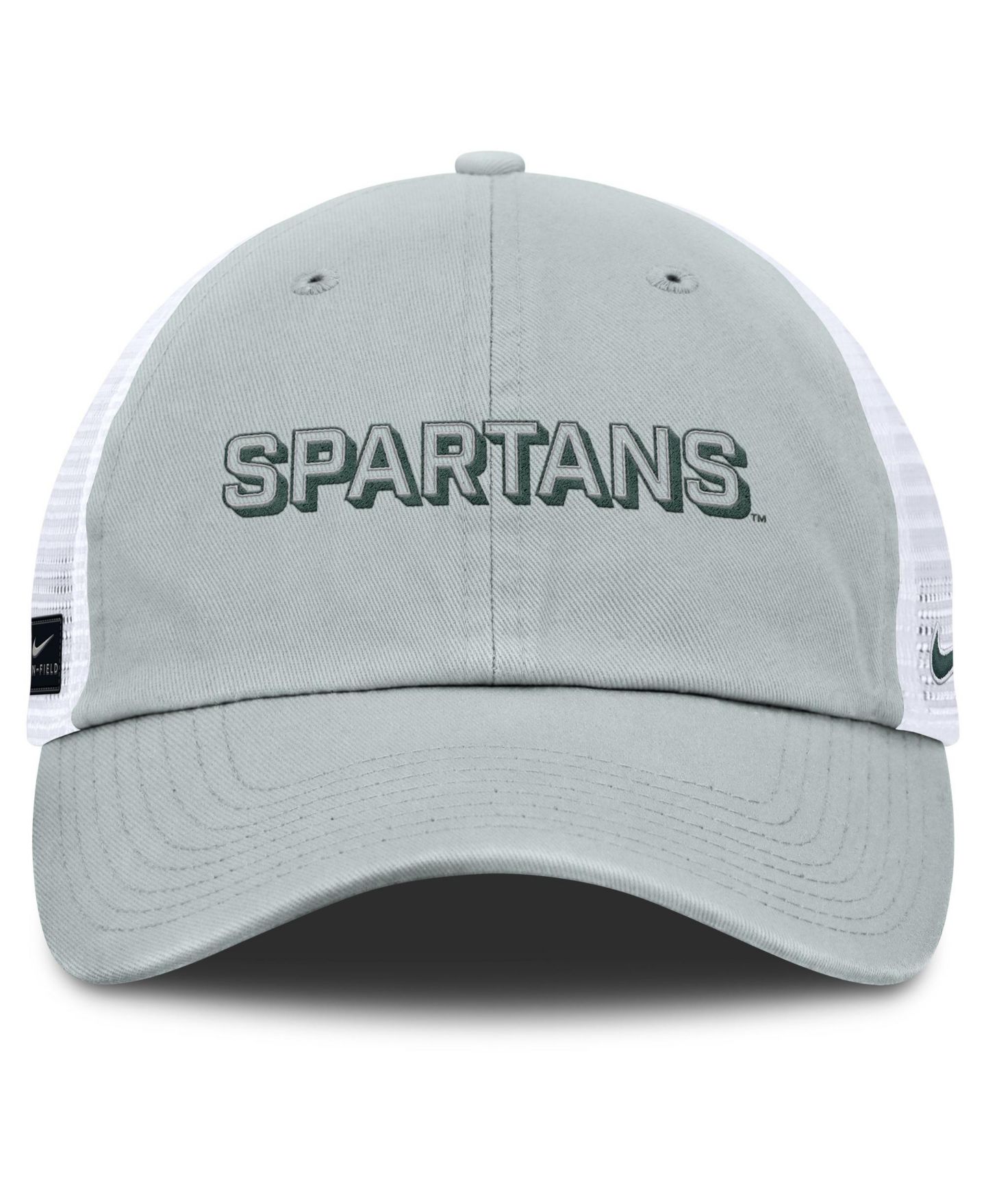 Мужская кепка Nike Gray Michigan State Spartans 2025 Gameday On-Field Club Adjustable Trucker Hat — фото 2