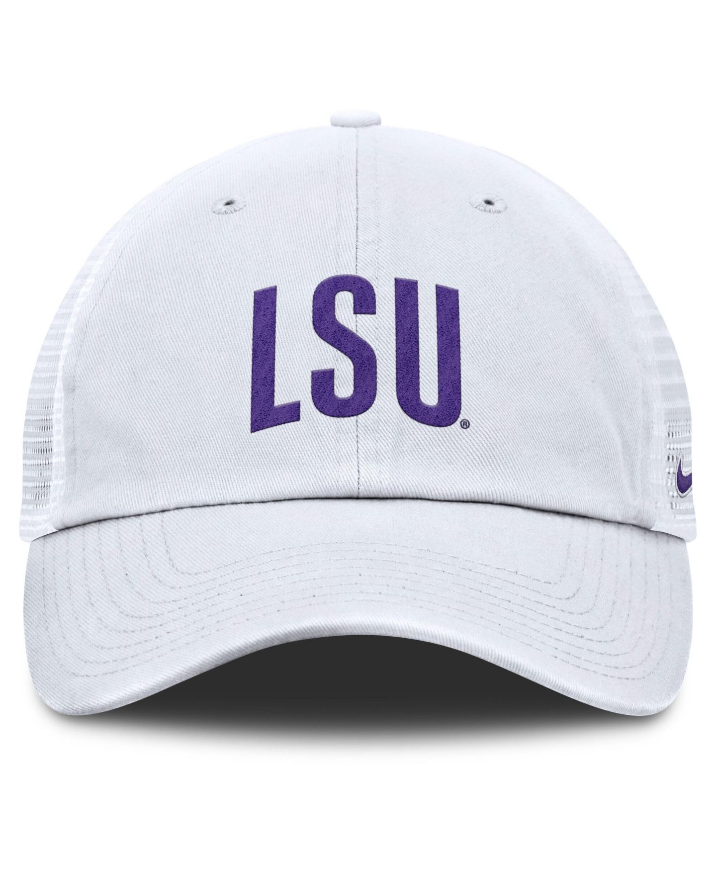 Мужская кепка Nike White LSU Tigers Club Campus Trucker Adjustable Hat — фото 2