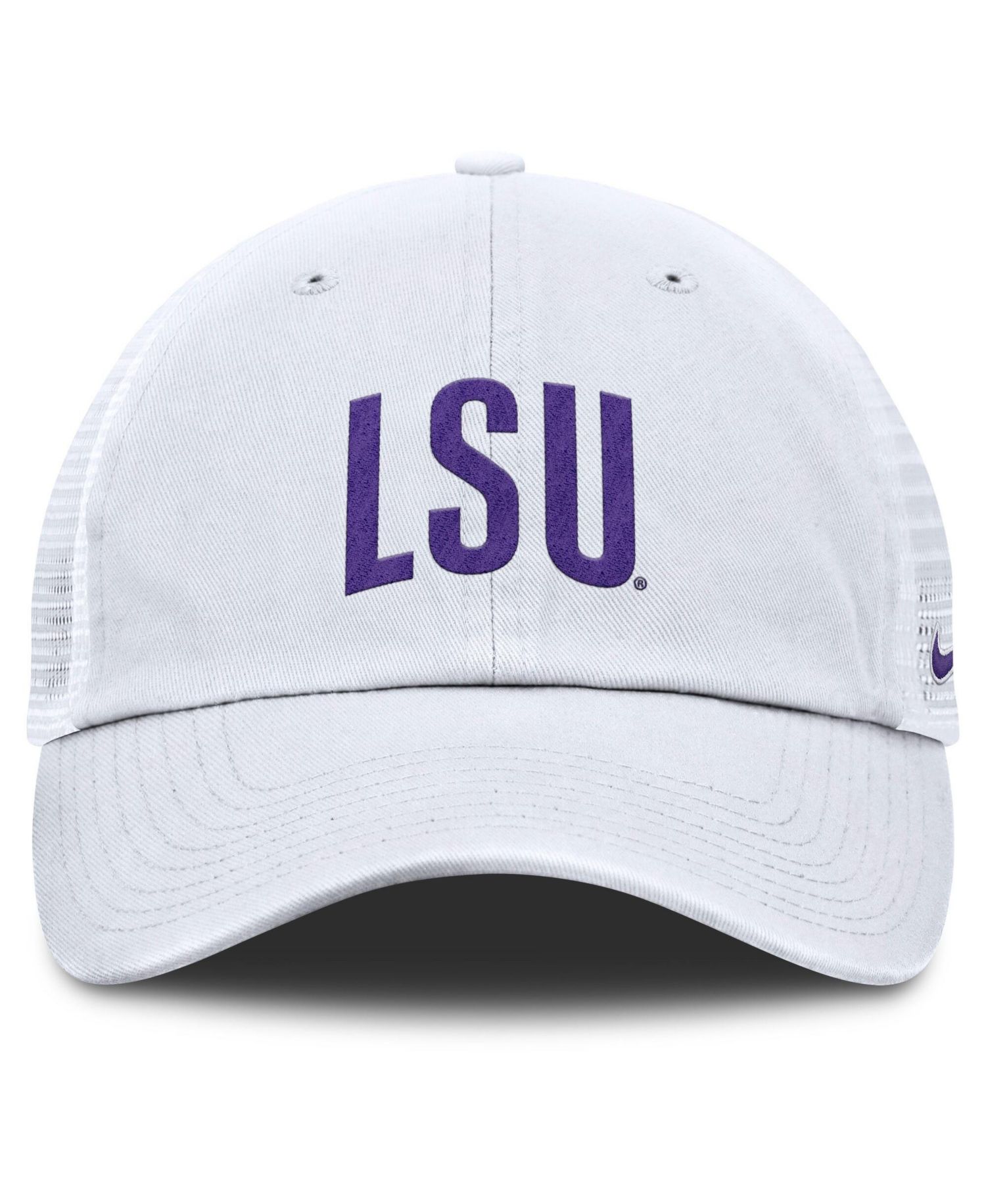 Men's White LSU Tigers Club Campus Trucker Adjustable Hat