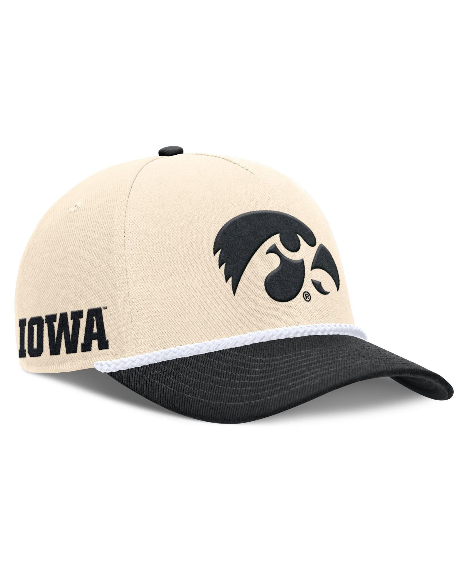 Men's and Women's Natural Iowa Hawkeyes 2026 Primetime Natural 5-Panel Rope 2-Tone Rise Hat