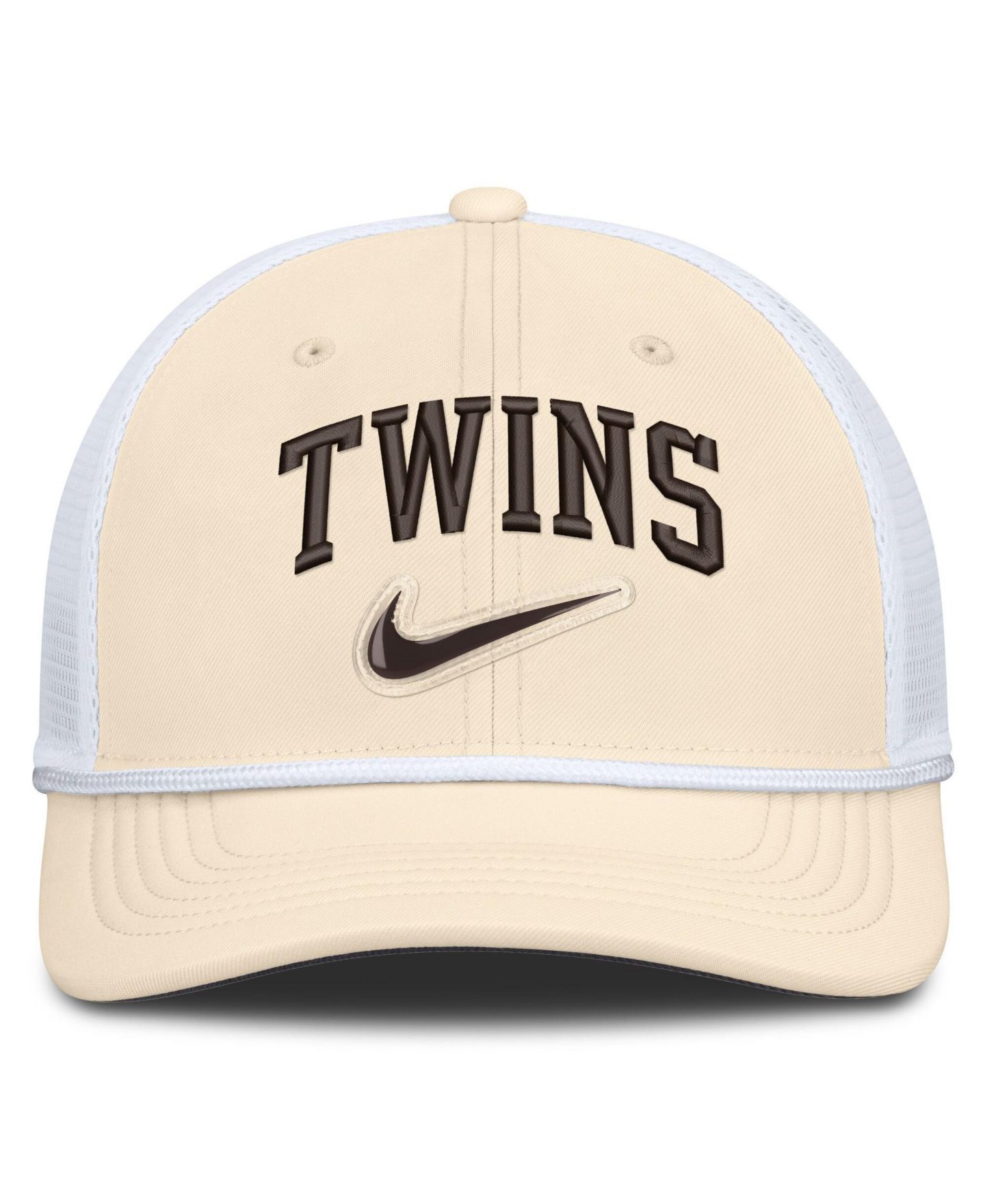 Мужская кепка Nike Natural/White Minnesota Twins Rise Dri-FIT Trucker Adjustable Hat — фото 2