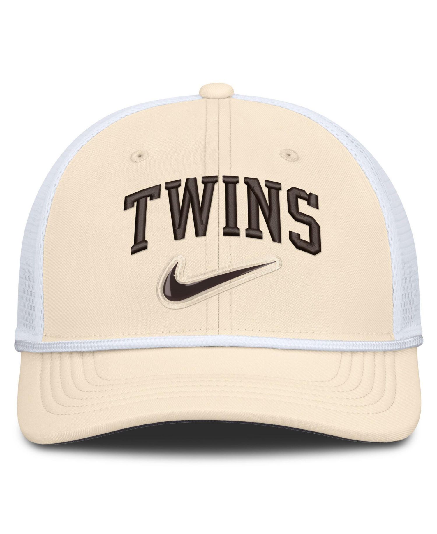 Men's Natural/White Minnesota Twins Rise Dri-FIT Trucker Adjustable Hat&iquest;