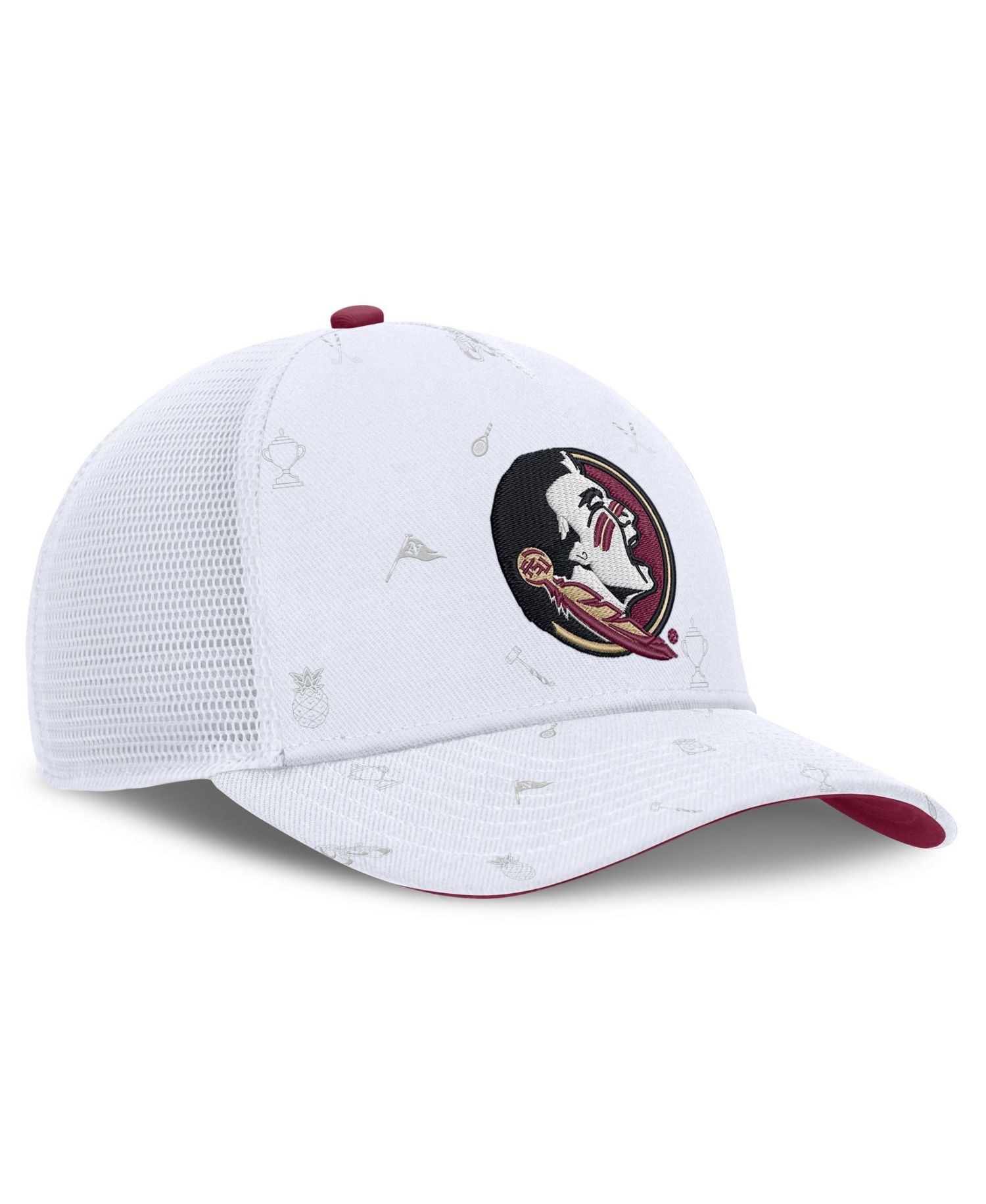 Men's and Women's White Florida State Seminoles Country Club Golfin' Rise Trucker Adjustable Hat