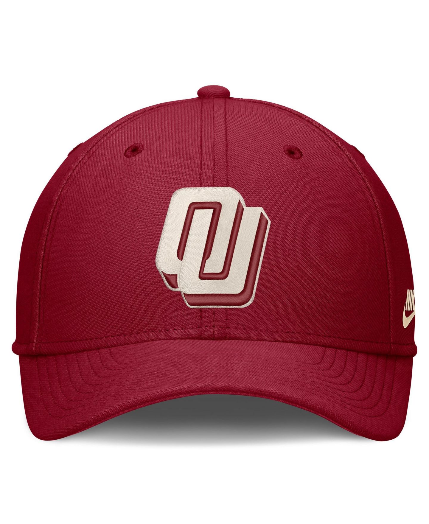 Мужская кепка Nike Crimson Oklahoma Sooners Dri-FIT Vintage Rise Swooshflex Flex Hat — фото 2