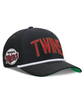 Men's Black Minnesota Twins Cooperstown Collection Rise Adjustable Hat