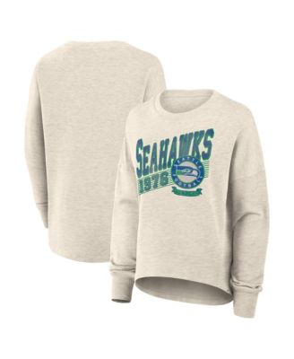 Women's Cream Seattle Seahawks Oversized Heritage Sweatshirt