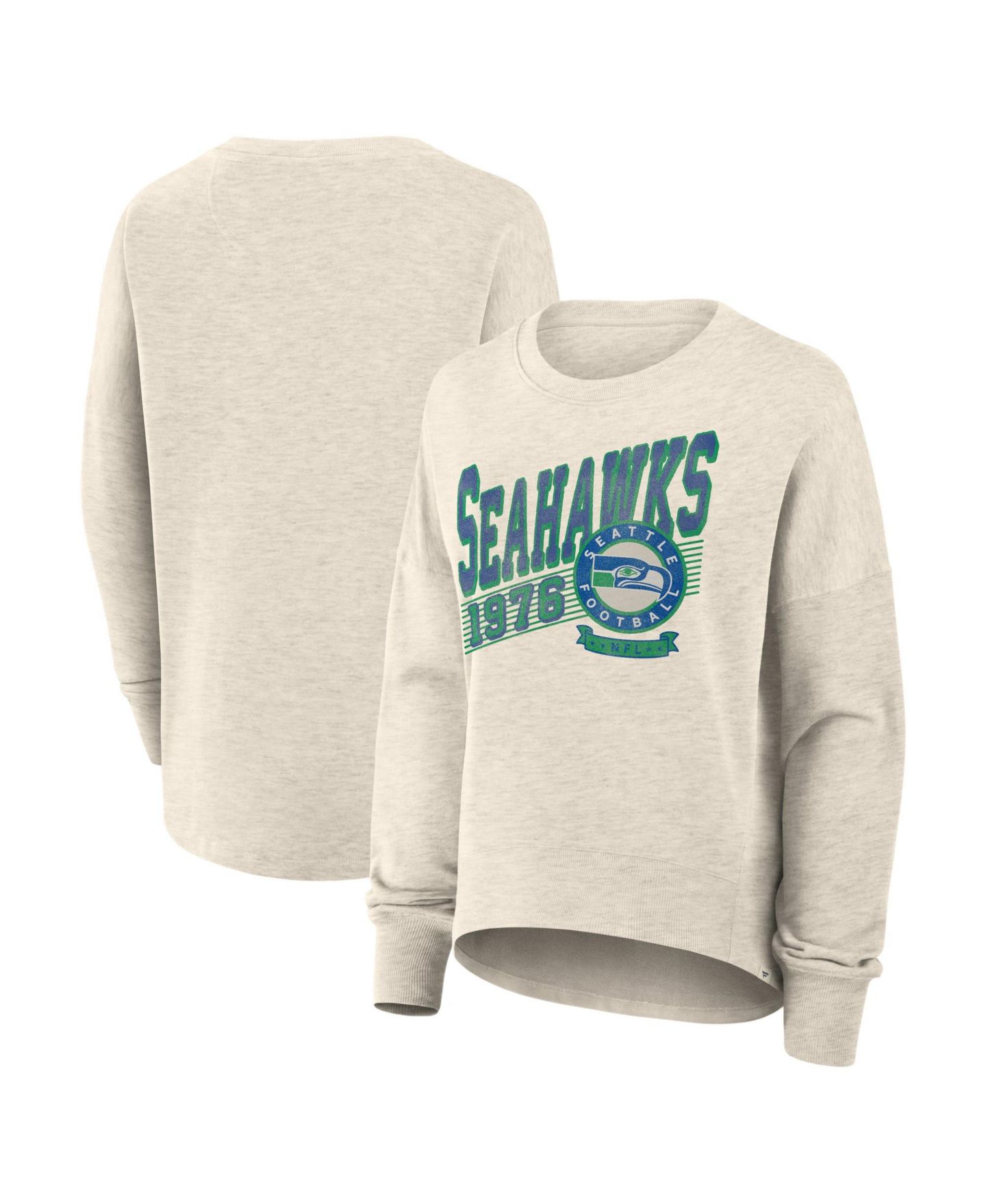 Женская толстовка Fanatics Cream Seattle Seahawks Oversized Heritage — фото 1