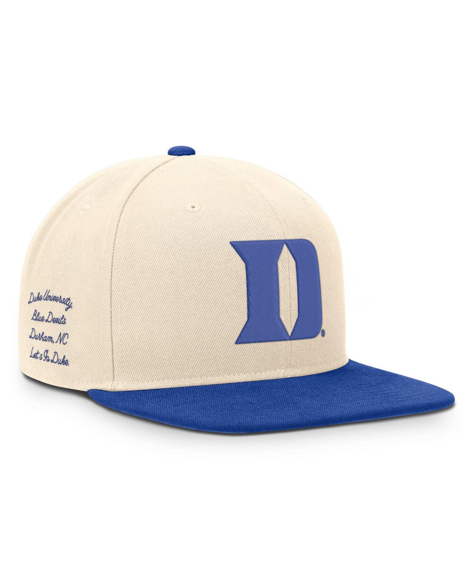 Men's and Women's Natural/Royal Duke Blue Devils Campus Prep snapback Hat