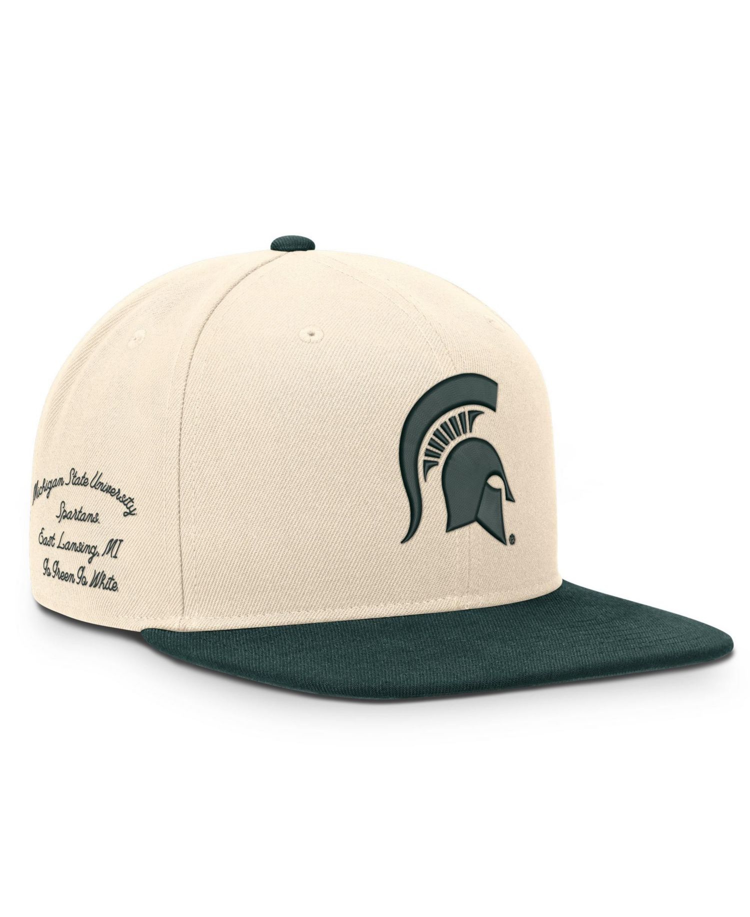 Men's and Women's Natural/Green Michigan State Spartans Campus Prep snapback Hat