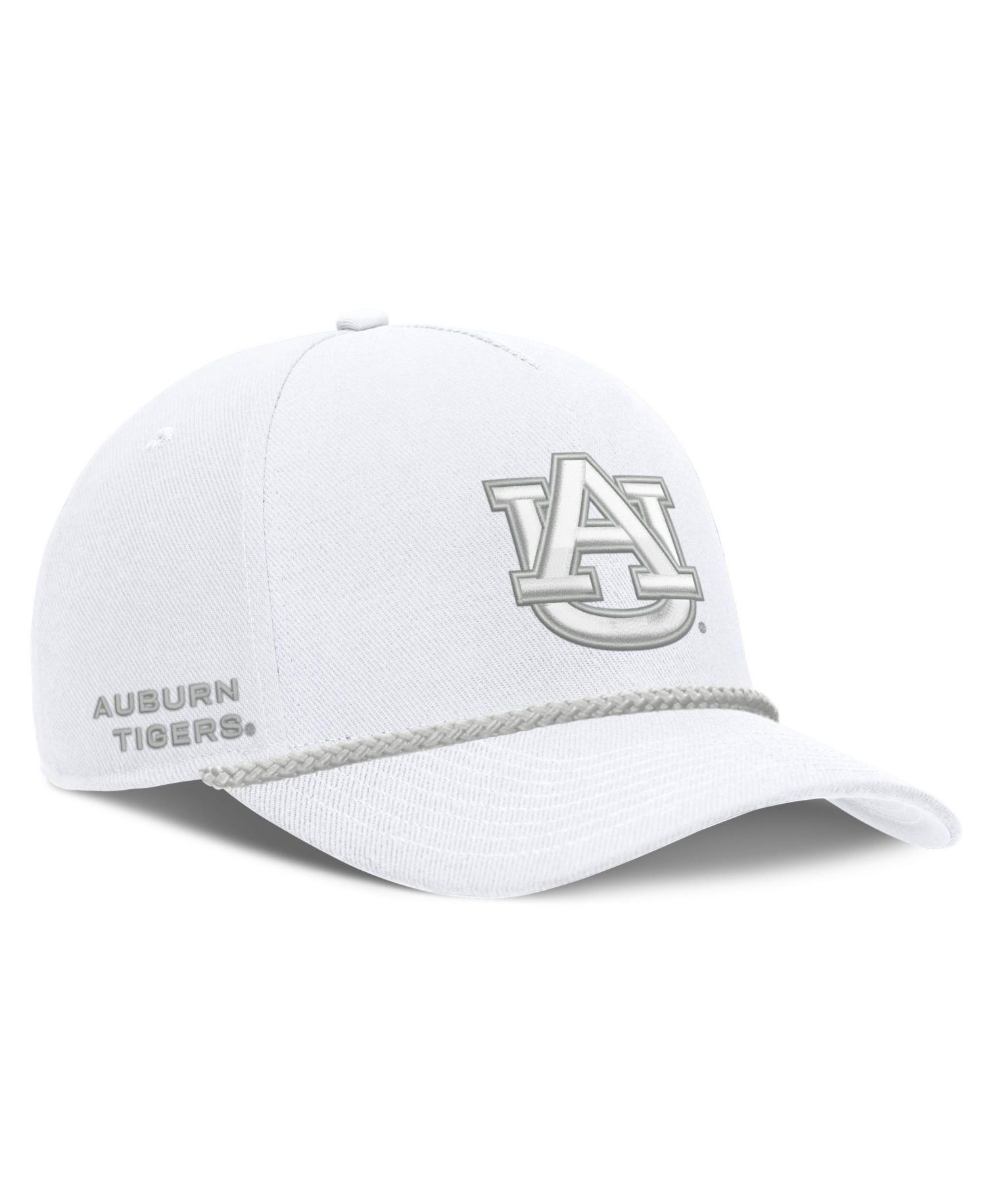 Men's and Women's White Auburn Tigers Rope Rise Adjustable Hat
