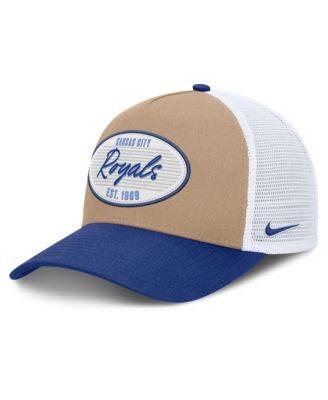 Men's Khaki/Royal Kansas City Royals Rise A-Frame Trucker Adjustable Hat
