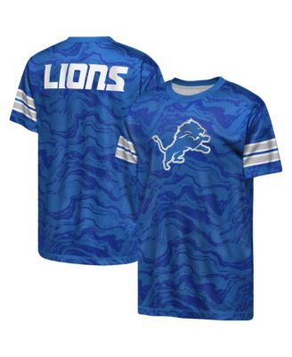 Big Boys and Girls Blue Detroit Lions Slant Route Performance T-Shirt