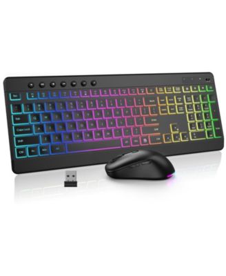Wireless Rechargeable RGB-Backlit Keyboard and Mouse Combo for Windows & macOS