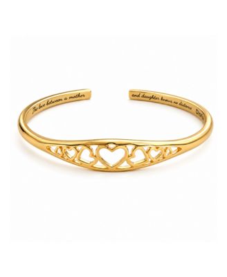 Adjustable Engraved Mother Daughter Heart Cuff Bracelet