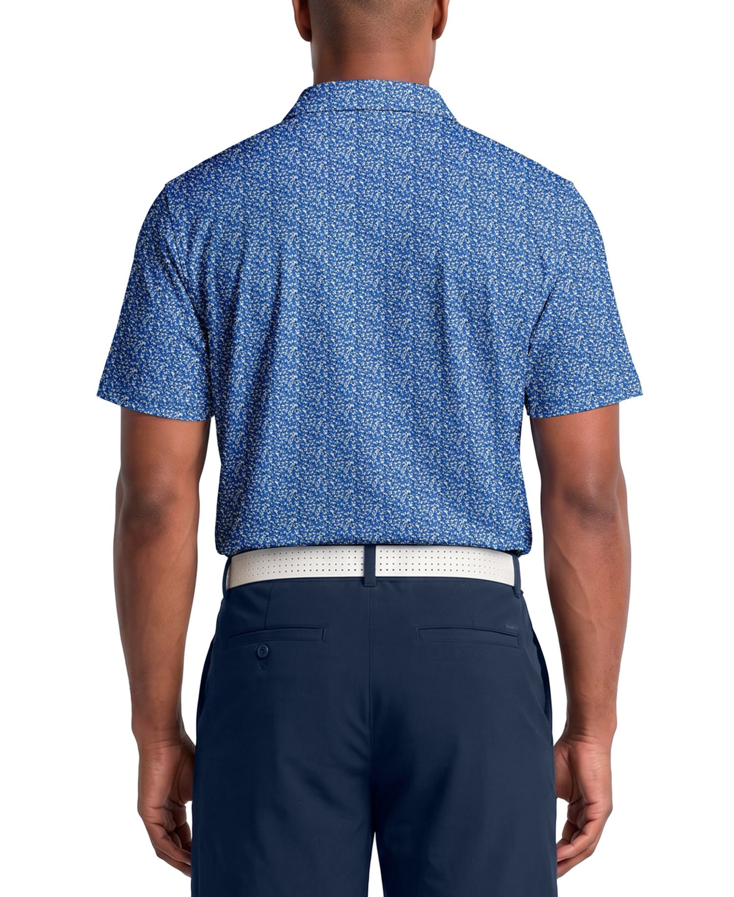 Men's Classic Floral Confetti Print Golf Polo Shirt