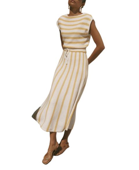 Женское платье Mint Velvet Striped A-Line Midi