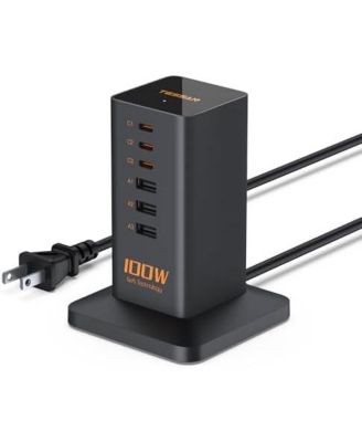 Multi-Port USB Charging Station with 6-in-1, 100W, 3 USB-C for Home, Office and Travel