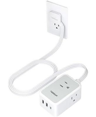 Wall Outlet Extender with 5 feet, 1 USB C, 1250 Watts for Home, Office and Travel