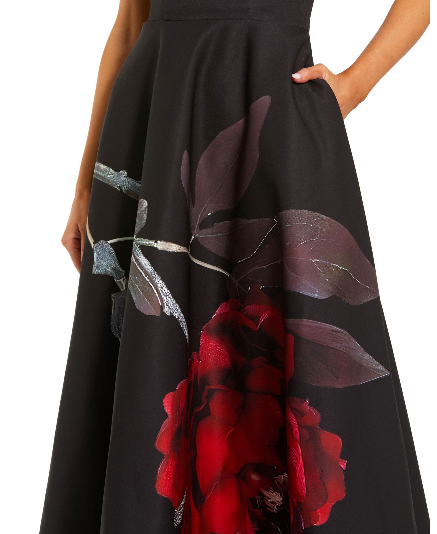 Petite Ieena Strapless A-Line Floral-Print Midi Dress