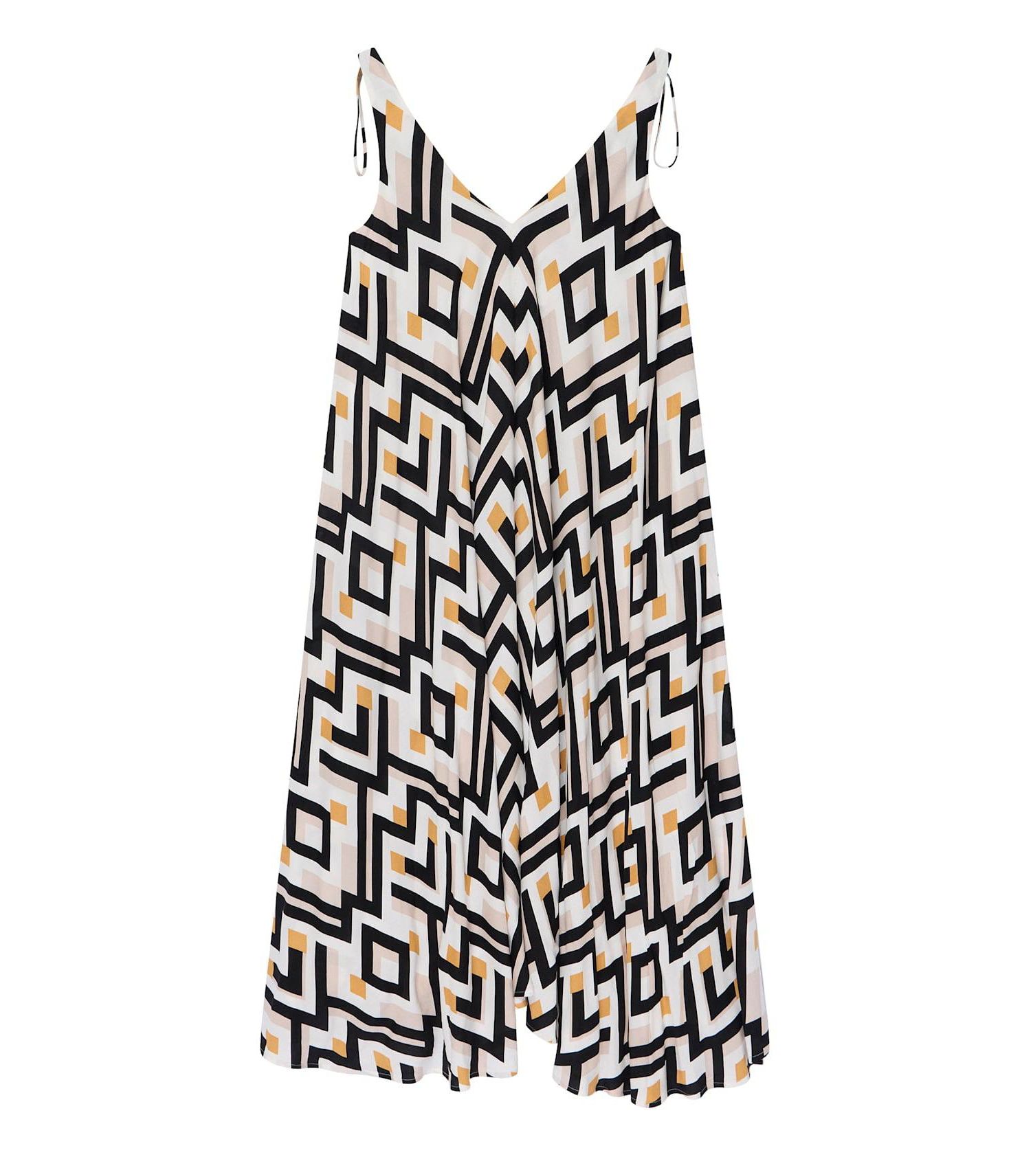Women's Monaco Geometric V-Neck Maxi Dress
