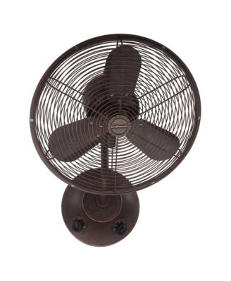 16" Bellows I Aged Bronze Damp Rated Oscillating Wall Fan