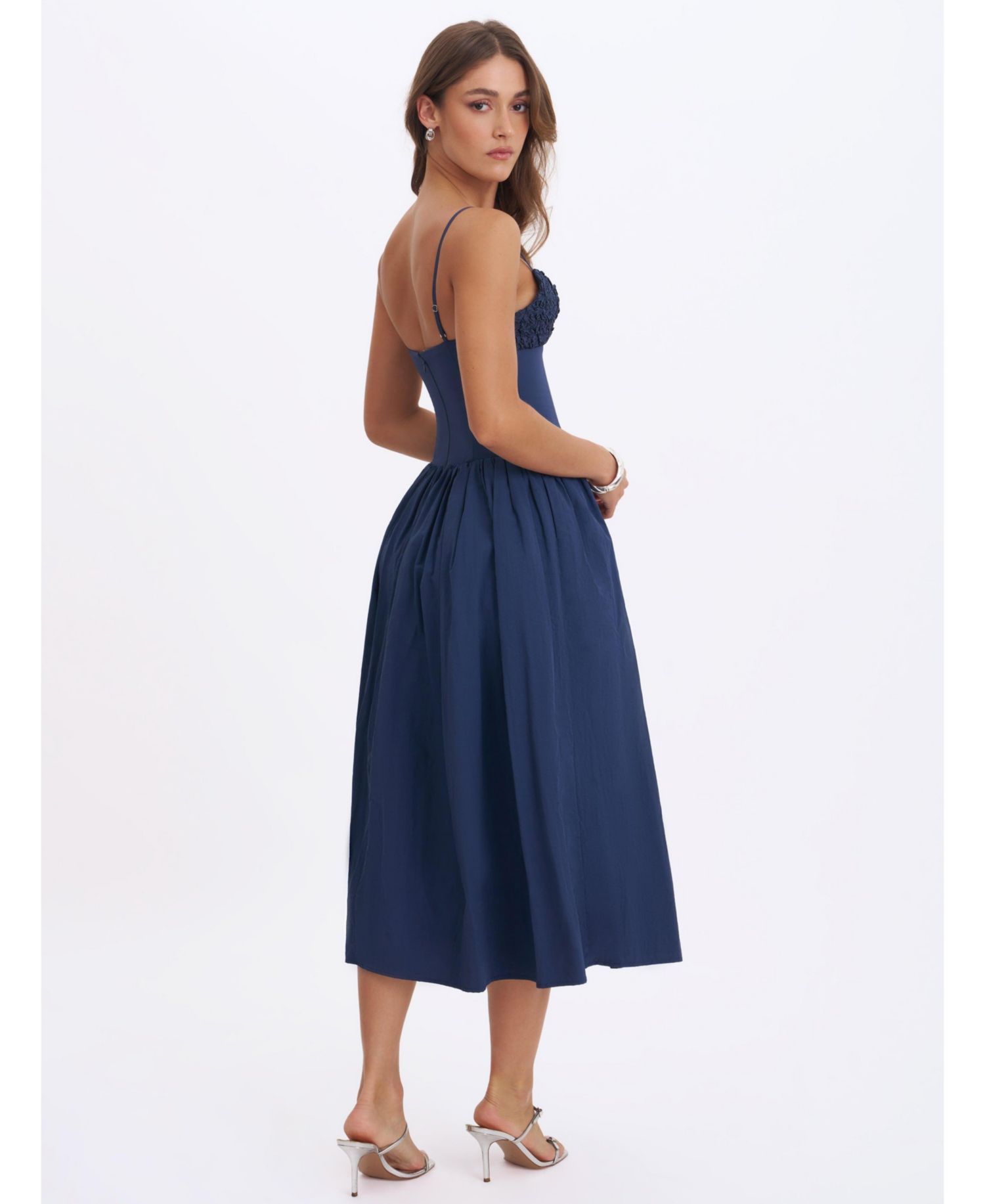 Women's Ailani Smocked Sweetheart Midi Dress