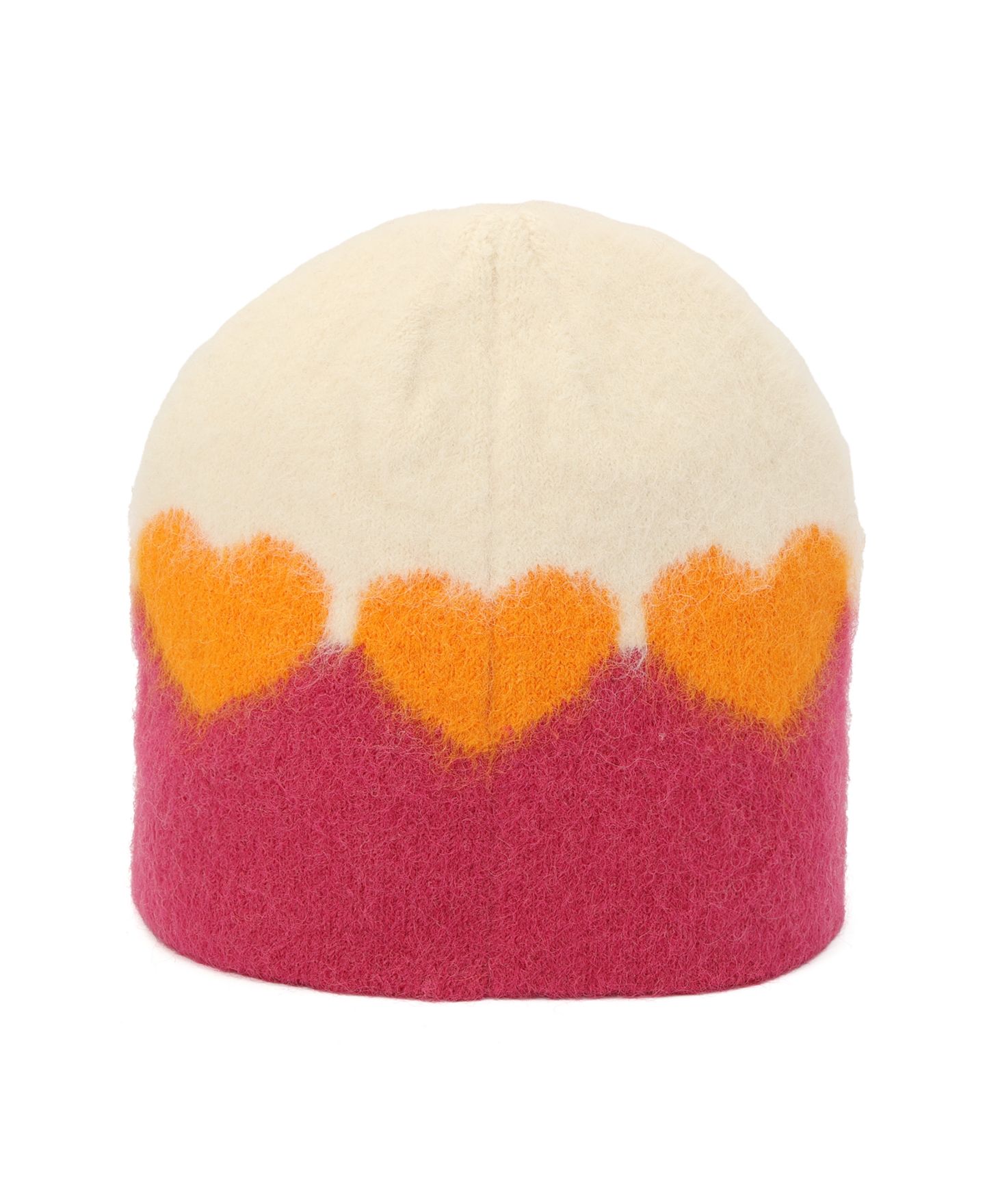 Женская шапка Kurt Geiger London Heart Jacquard Knit Beanie Hat, цвет: Фуксия — фото 2