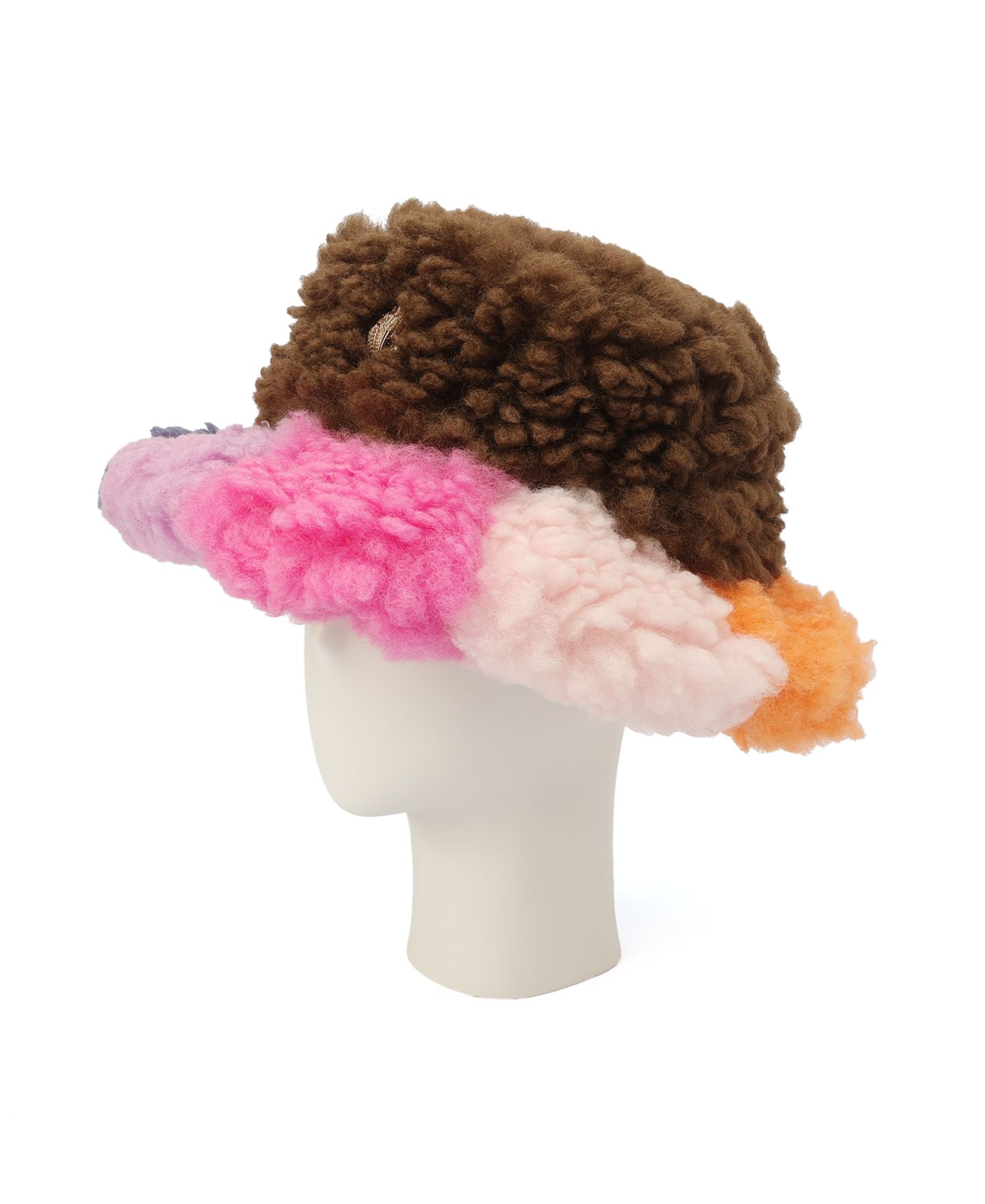 Женская панама Kurt Geiger London Rainbow Shaggy Faux Fur Bucket Hat, цвет: Разноцветный — фото 4