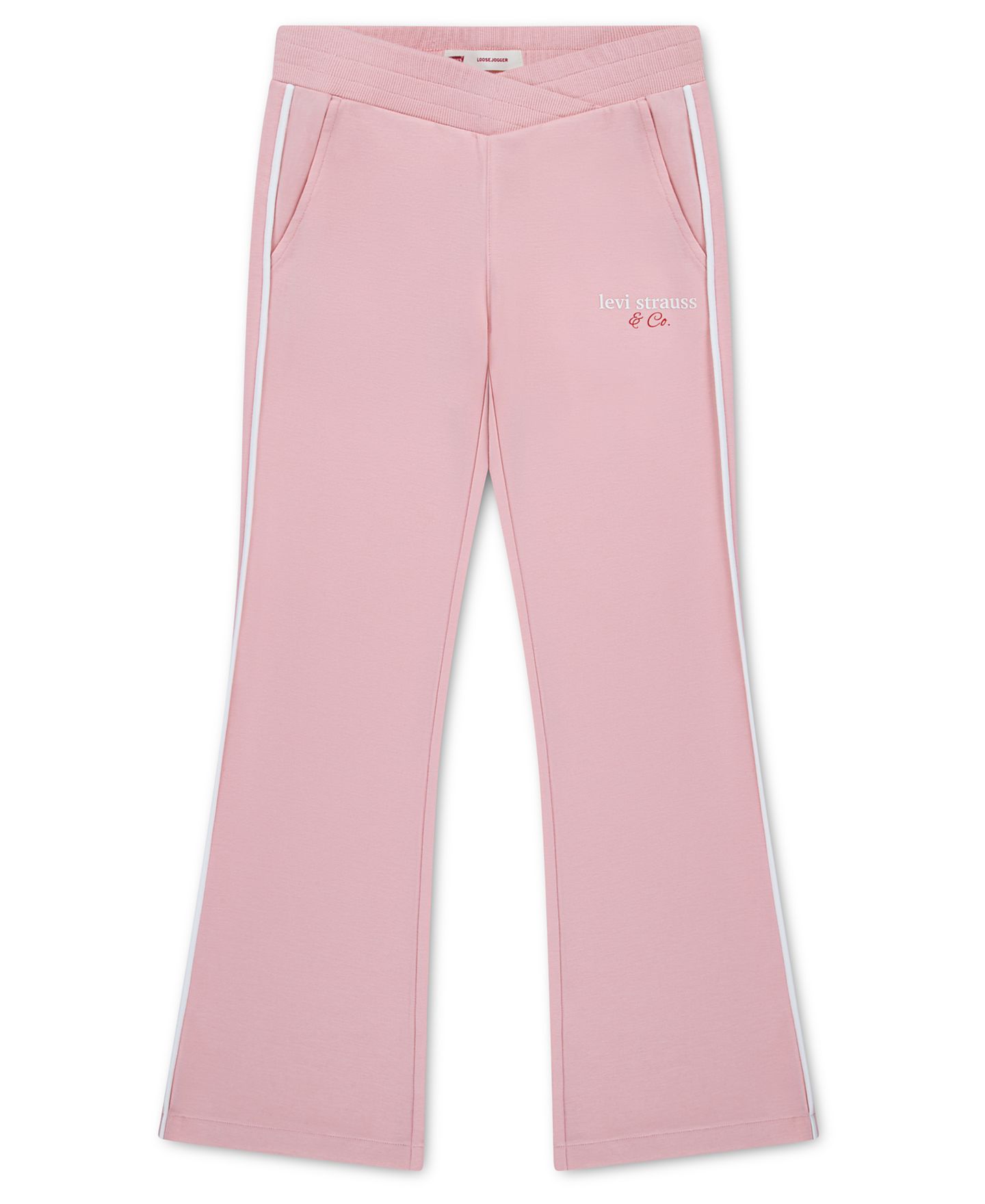 Брюки Levi's Varsity Flare Knit Pants для девочек, цвет: Пудрово-розовый — фото 1