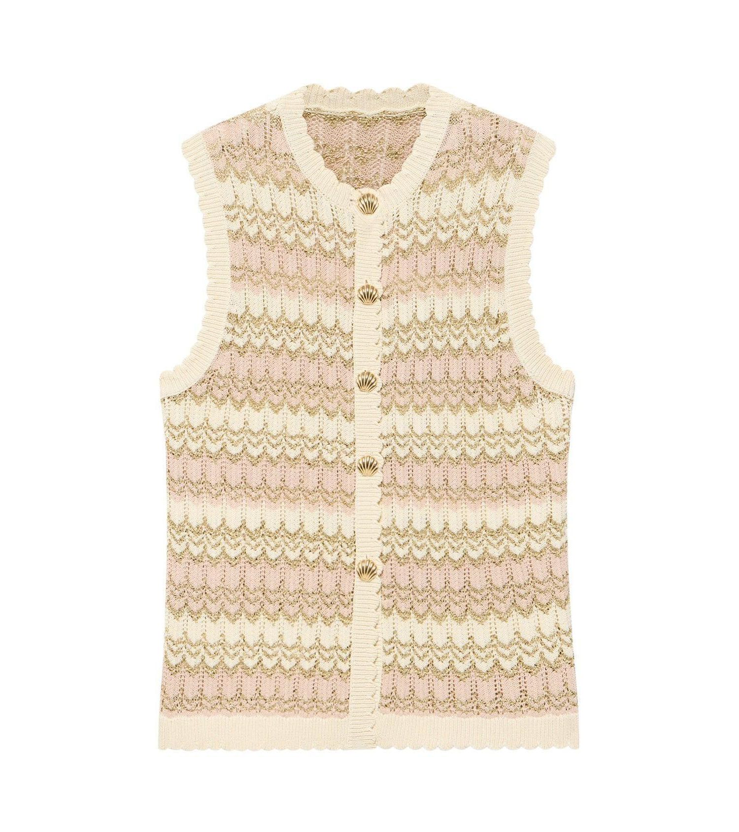 Women's Striped Knit Waistcoat