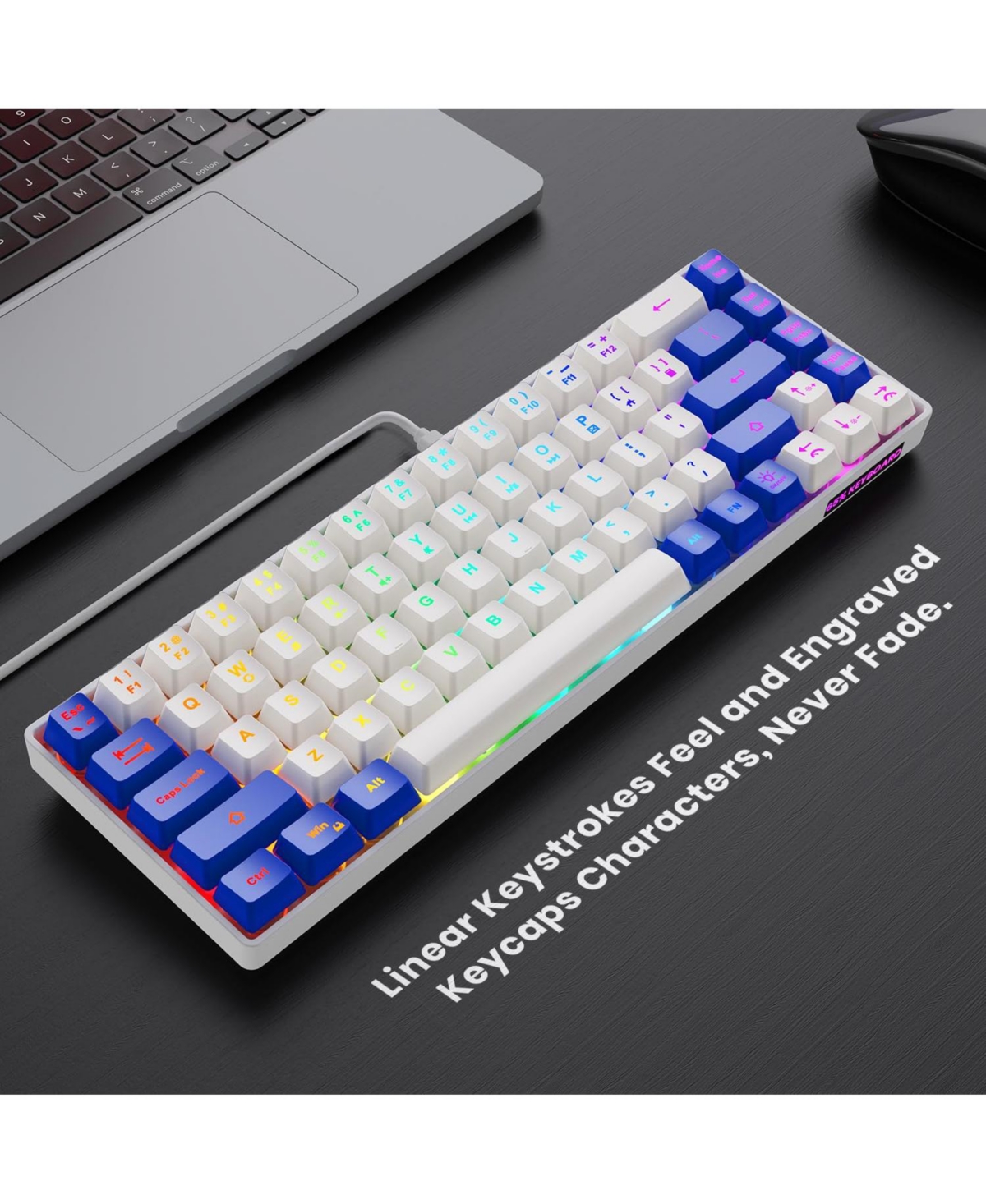 Lofree 65 Ultra Compact Wired Led Backlit Ergonomic Gaming Membrane Keyboard