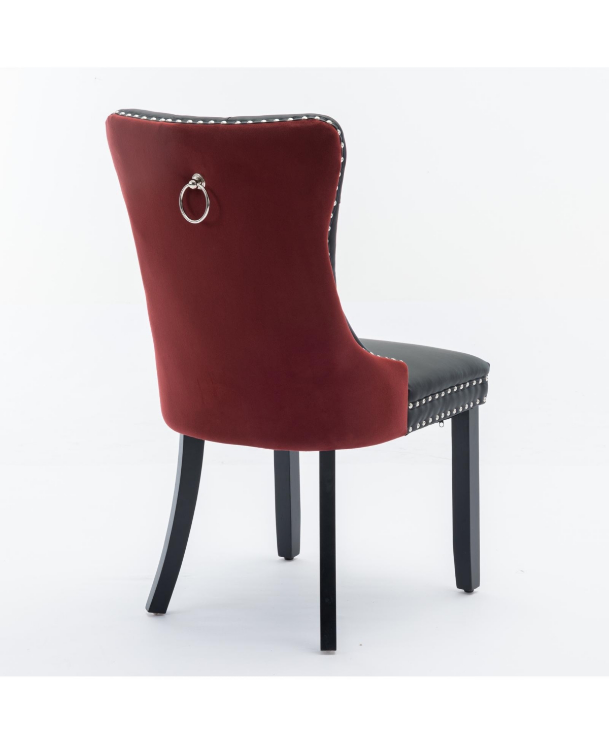 Flynama Collection Modern Dining Chairs Set of 2, High-End Tufted Upholstered Chair with Pu and Velvet Back
