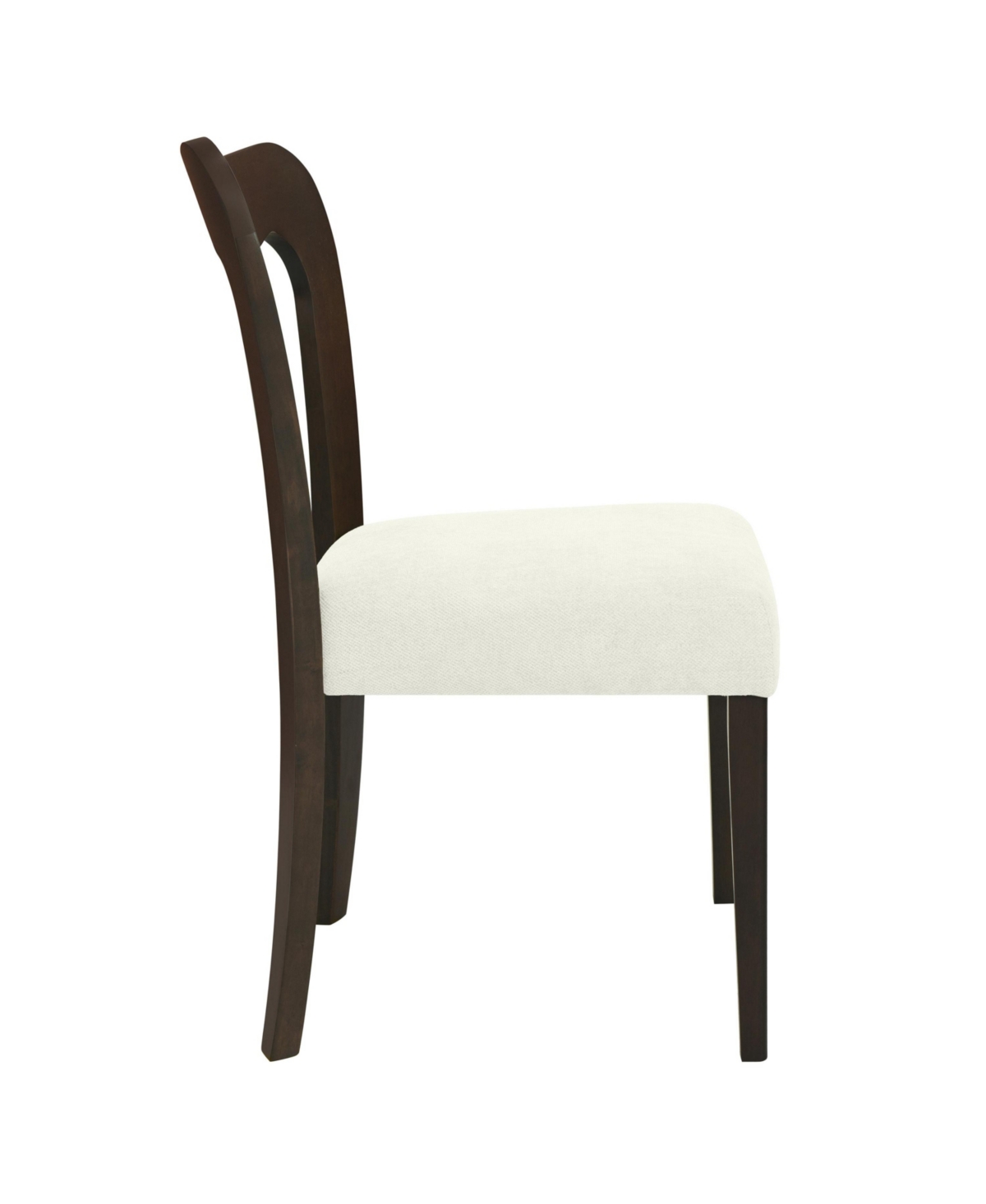 Flynama Set of 2 Rubberwood Open Back Dining Chairs, Minimalist Upholstered Armless Kitchen Chairs